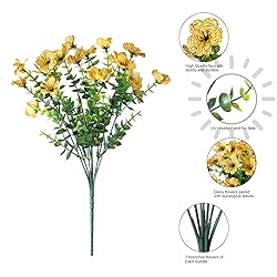 HyeFlora Artificial Fall Flowers Faux Mums for