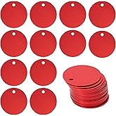 StayMax Round Aluminum Blank Tags Stamping Blanks Engraving Blanks 25 Pack (Red)