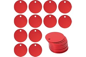 StayMax Round Aluminum Blank Tags Stamping Blanks Engraving Blanks 25 Pack (Red)