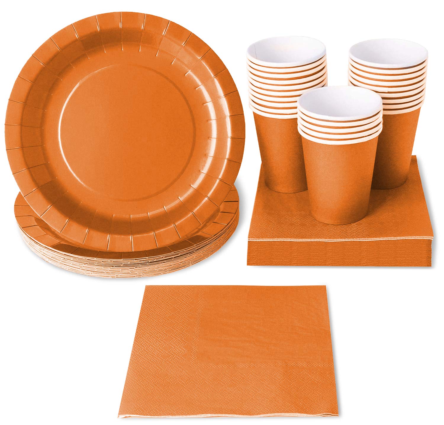 Disposable Dinnerware Set Serves 24 Orange Party Supplies