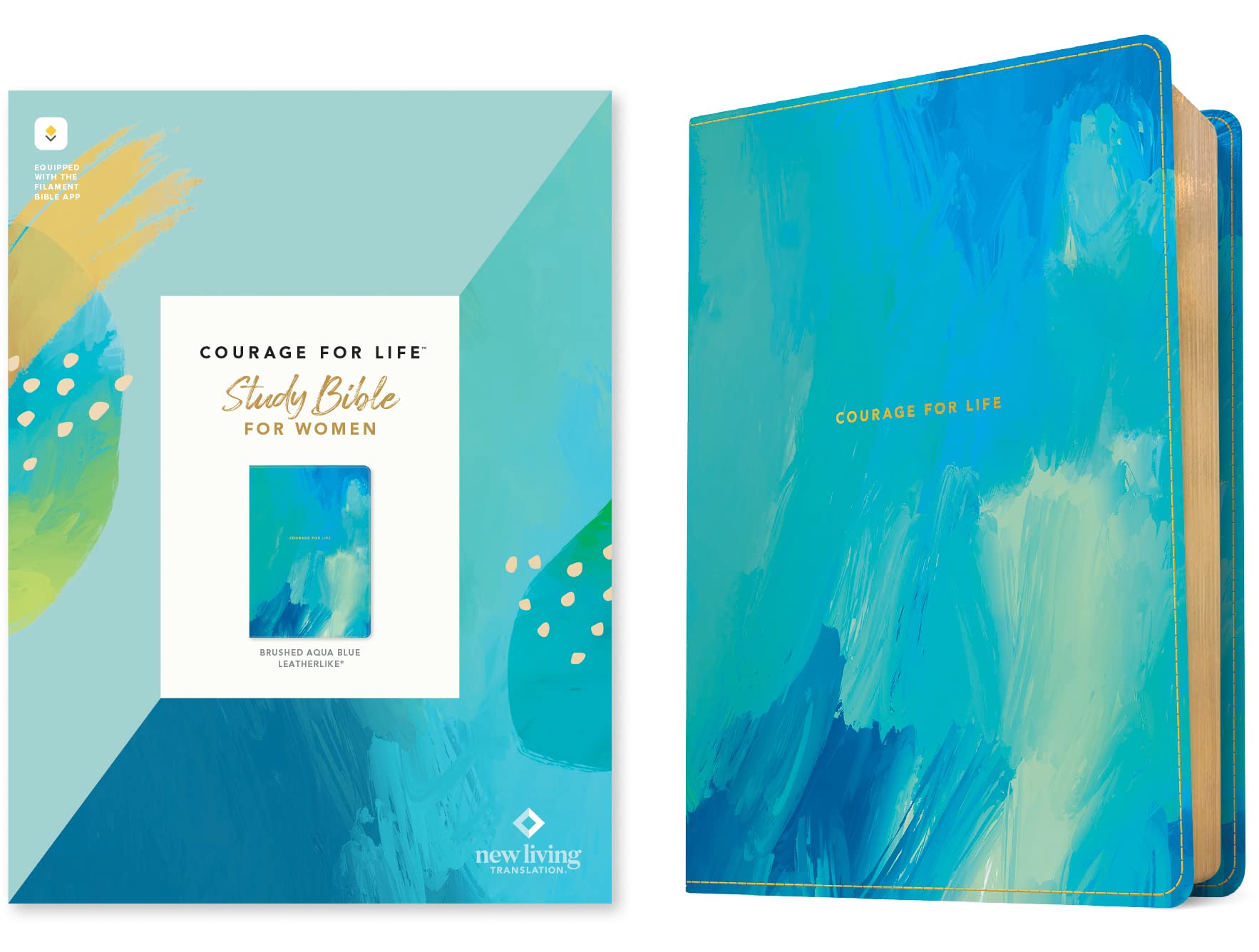 NLT Courage For Life Study Bible for Women, Filament Enabled (LeatherLike, Brushed Aqua Blue) NLT Courage For Life Study Bible for Women, Filament Enabled (LeatherLike, Brushed Aqua Blue) Imitation Leather