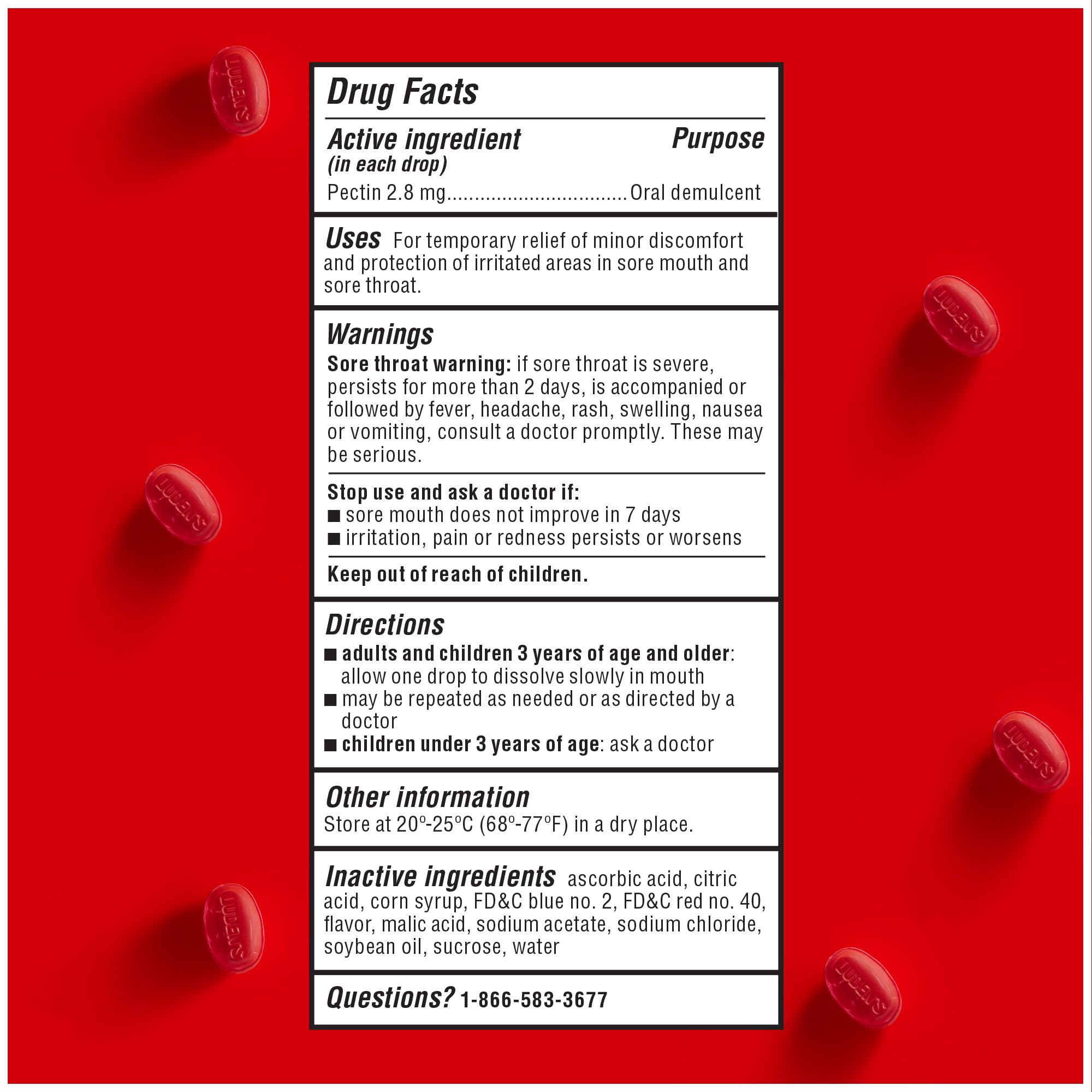 Luden's Sore Throat Drops, For Minor Sore Throat Relief, Wild Cherry, 30 Count, 12 Pk