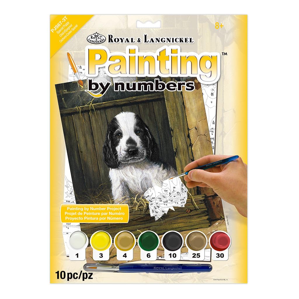 Royal & Langnickel 11 x 15 inch Spaniel Puppy Pre-Printed Paint by Number Painting Set