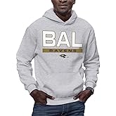 Hybrid Sports NFL - Baltimore Ravens - City Block - Men's and Women's Pullover Hooded Fleece Sweatshirt - Size 2 X-Large - Baltimore Ravens - Athletic Heather