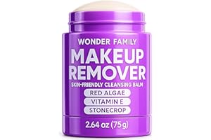WONDER FAMILY Makeup Remover Cleansing Balm – Travel Size Face Wash & Make Up Eraser for Sensitive Skin & Eyes – Oil Free Facial Cleanser – Waterproof Mascara Remover, Alternative to Wipes & Liquid, Micellar Water