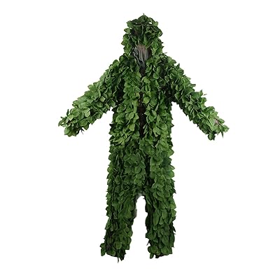 3D Green Leaf Hooded Ghillie Suit