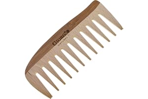 Giorgio GIONAT7 Large Natural Wooden Comb - Detangler Wide Tooth Comb for Curly, Long, and Thick Hair - Bamboo and Beechwood Organic Hair Comb