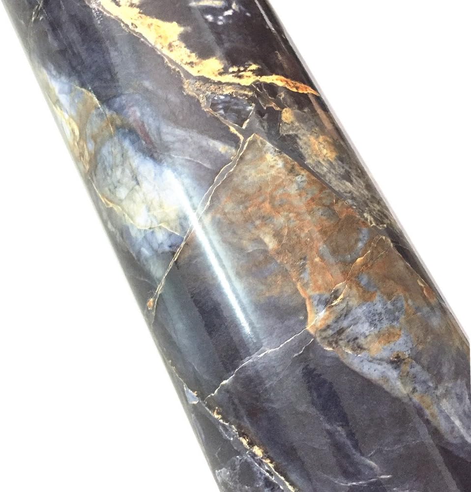 WDragon Granite Marble Look Self Adhesive Gloss Vinyl Wrap Film Kitchen Countertop Peel Stick Wallpaper Decal (60cm x 2meters) - Image 3