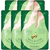 SULADEC Moisturizing Foot Mask with Shea Butter and Goat Milk, Hydrating Foot Masks for Dry Cracked Feet, Dry Skin Moisturize
