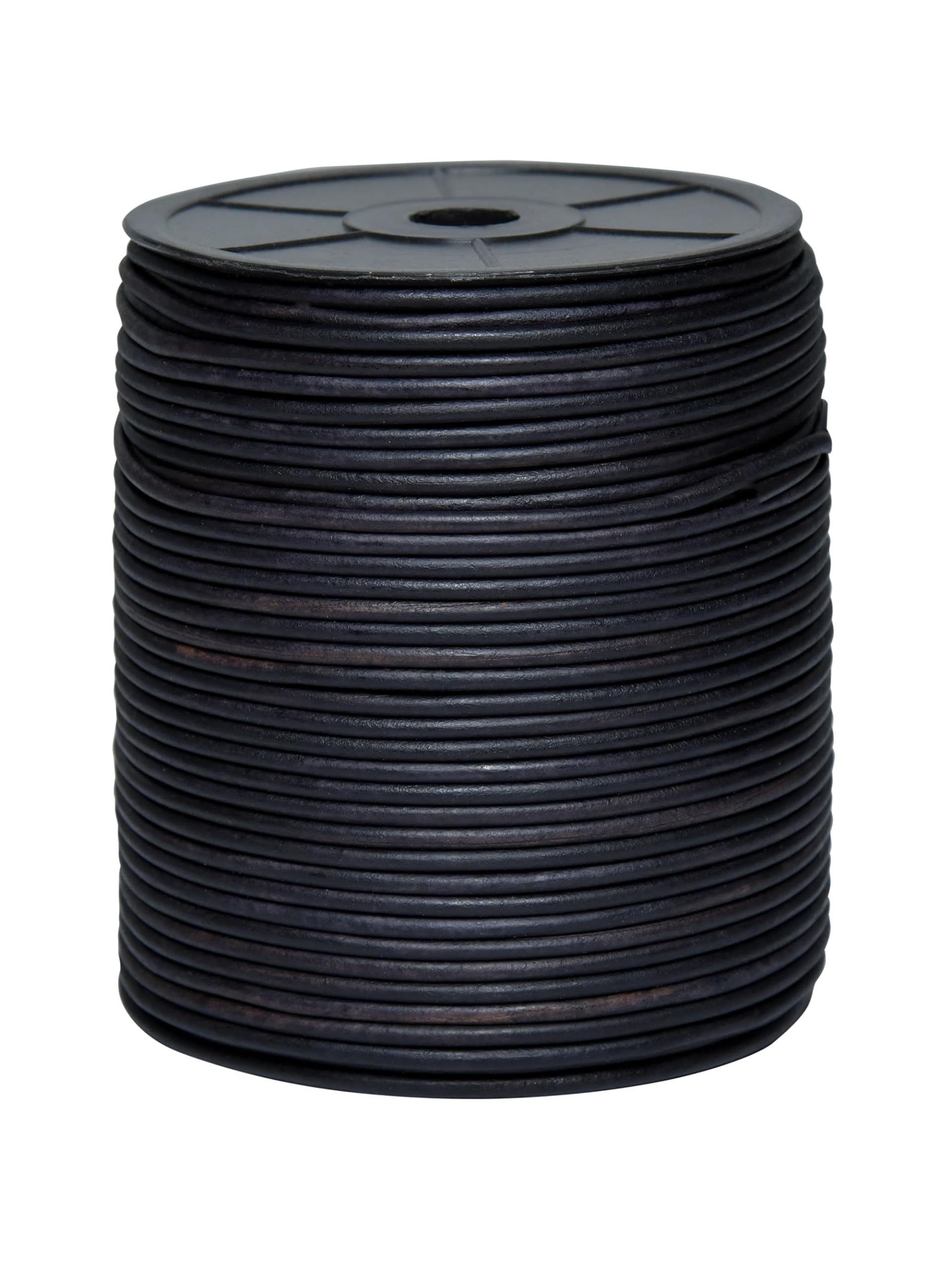 Cords Essentials Round Genuine Leather String Cord, Rope for Jewelry Making, Necklaces, Bracelets, Kumihimo Braiding, Wraps, Crafts and Hobby Projects (Matte Black, 3.0 MM) — image 1