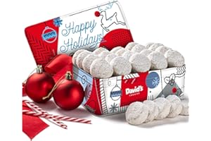 DAVID'S COOKIES David’s Cookies Winter Wonderland Butter Pecan Meltaway Tin - Delicious with Crunchy Pecans - Soft & Melt In Your Mouth Flavorful Snack, Gourmet Holiday Food Gift Basket 16oz
