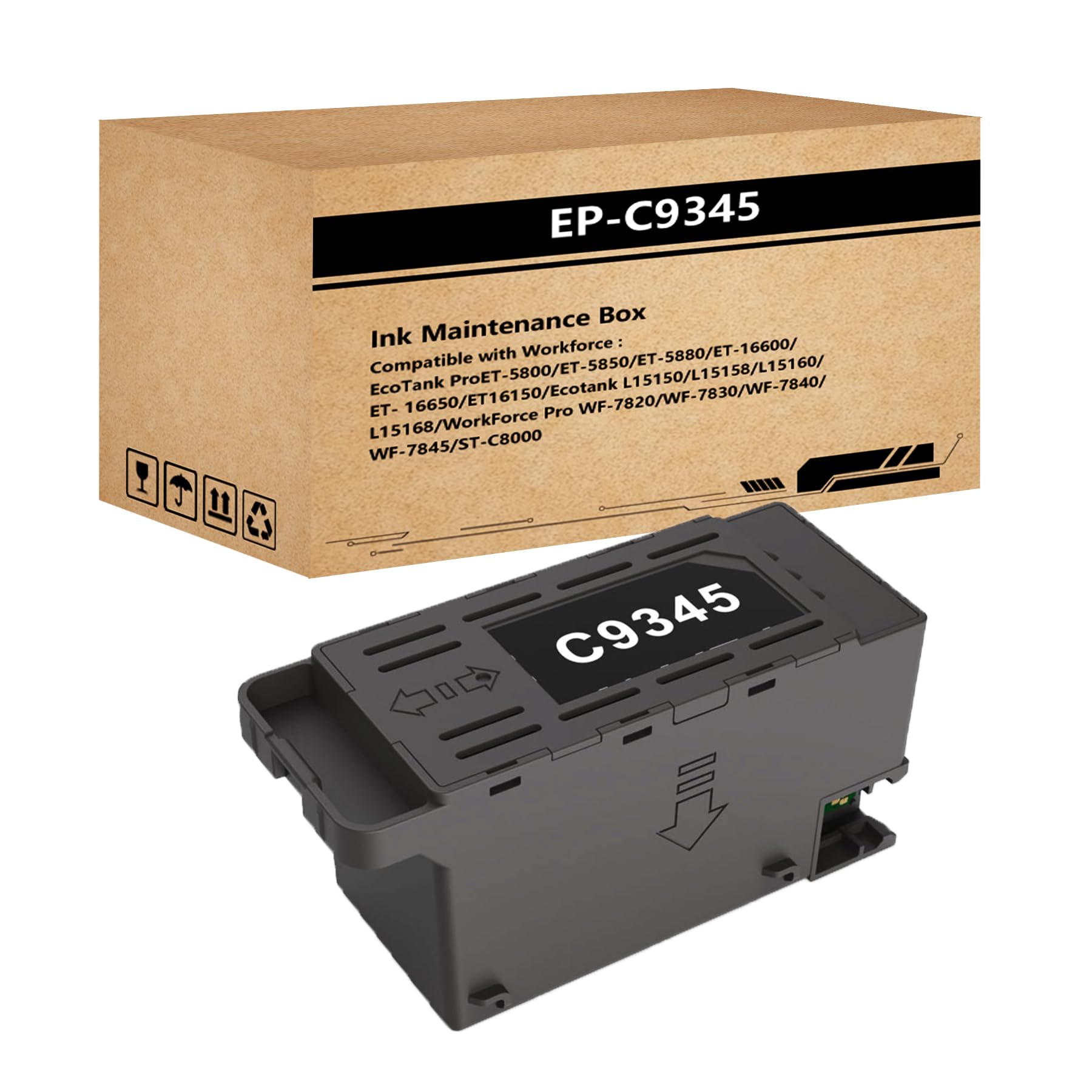 HEMEINY Maintenance Box Compatible with C9345 or C12C934591 Ink Maintenance Box,Work with Pro ET-5800 ET-5880 ET-5850 ET-16600 ET-16650 ST-C8000 L15150 L15160 Printer