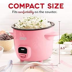 Dash DRCM200GBPK04 Mini Rice Cooker Steamer, Pink