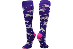 MadSportsStuff Neon Rainbow Unicorn Socks for Softball Soccer for Girls and Women Youth and Adult Sizes Over the Calf
