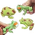 FSFHSJ Frog Toys，4 Pack Squeeze Toad Toys,Squeeze Stress Relief Toys ，Fidget Frog Balls Sensory Play， Sensory Toys for Autistic and ADHD Children , Realistic Frog Toys for Kids (Random Colors)