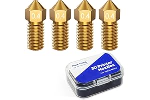 3D Printer Nozzles 0.4mm M5/M5C Nozzle, Park Sung Nozzles with High Temperature Resistance Upgraded Brass Nozzle Fully Fit for AnkerMake M5/M5C 3D Printer Ender 3 V2 Ender 3/3 pro (0.4mm*4PCS)