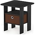 Furinno Andrey End Table / Side Table / Night Stand / Bedside Table with Bin Drawer, Americano/Medium Brown