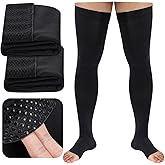 Compression Socks, 20-30mmHg Men's Thigh High Compression Stockings with Non-slip Silicone