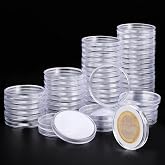 Utron 60P Clear Plastic Coin Capsules, Dollar Coin Holder, 40mm Silver Coin Storage for Collectors, Morgan Silver Dollar Coin Holders with Adjustable Gasket (17/20/25/27/30/33/38/40mm)