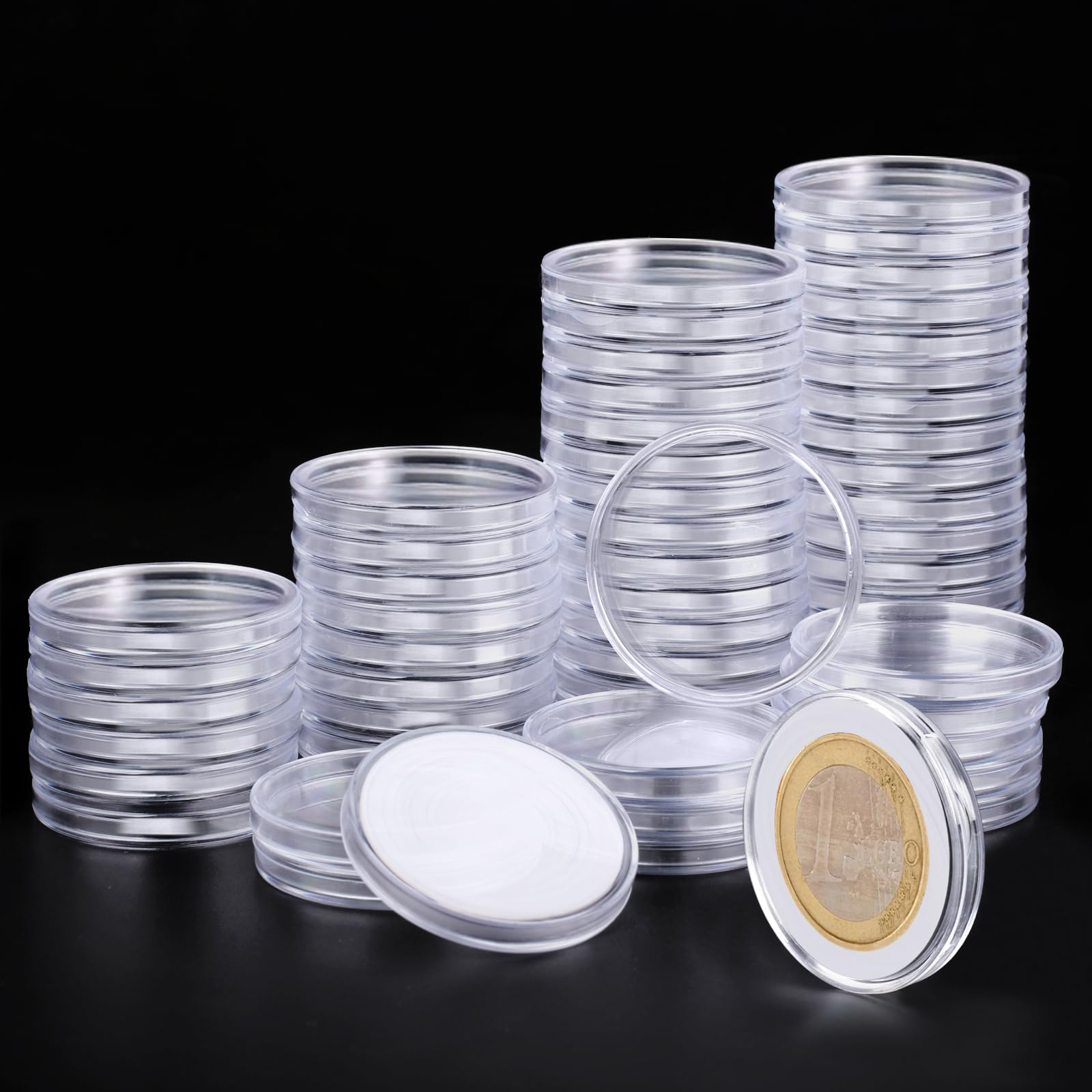 Utron 180P Clear Plastic Coin Capsules, Dollar Coin