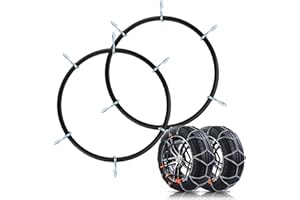 DEDC Snow Chain Tensioner, Traction Chain Rubber Tightener for Car, SUV, Light Truck and Pickup, 2 Pieces, Fit for 16 to 19.5 Inch Rims, Snow Chains Accessories