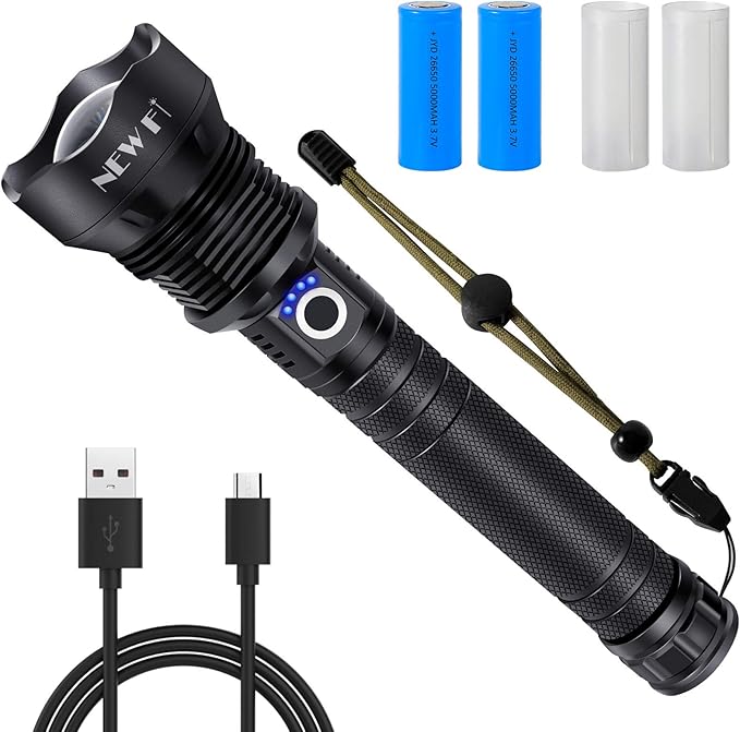 LED Tactical Flashlights, NEW Fi Rechargeable Zoomable Flashlight, LED