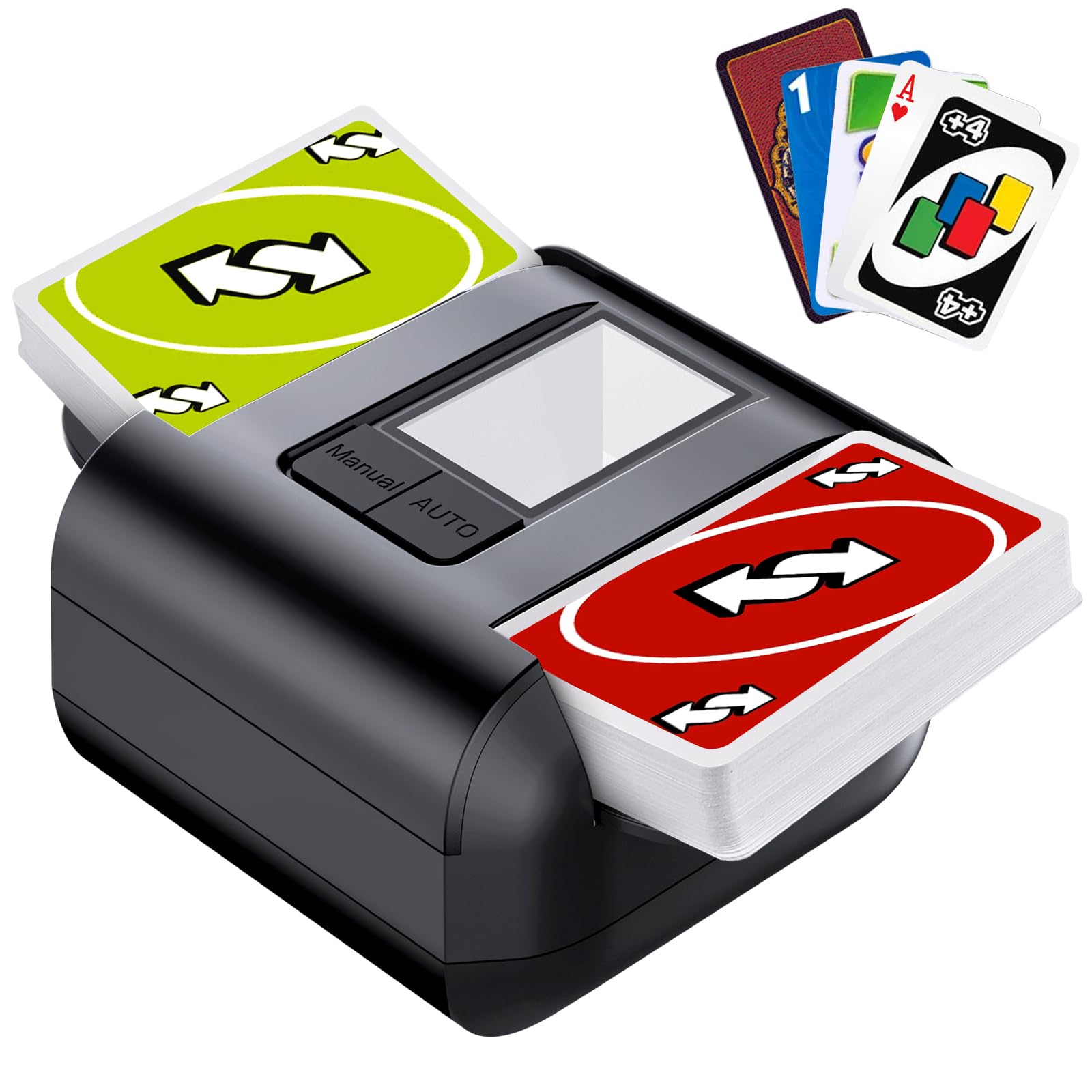 Automatic Card Shuffler Machine for 1-2 Decks - Electric Poker Card Shuffler with One-Press AUTO & Manual Mode | Rechargeable 2000mAh Battery, USB-C Charging | Low Noise for Blackjack, UNO, Skip-Bo — image 1