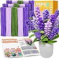 IOOLEEM 480pcs Purple Lavender Pipe Cleaners Flower Making Kit, Arts & Craft Supplies, Pipe Cleaners for Flowers, Craft Supplies Kit, Ideas for Art Project Activity