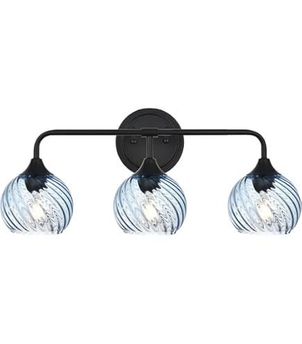 Golden Lighting 3306-BA3 BCB-NVY Orwell Brushed Champagne Bronze / Matte Navy 3-Light Bathroom