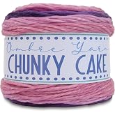 ThreadArt Ombre Yarn - Big Chunky Yarn Cake, 300g - Lavender Haze 08 | Thick Super Bulky #6 for Knitting &amp; Crochet - Variegated 100% Soft Acrylic Fiber - 336 Yards