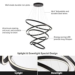 WELAKI Modern LED Chandelier, 15.7"-31.4" Ring