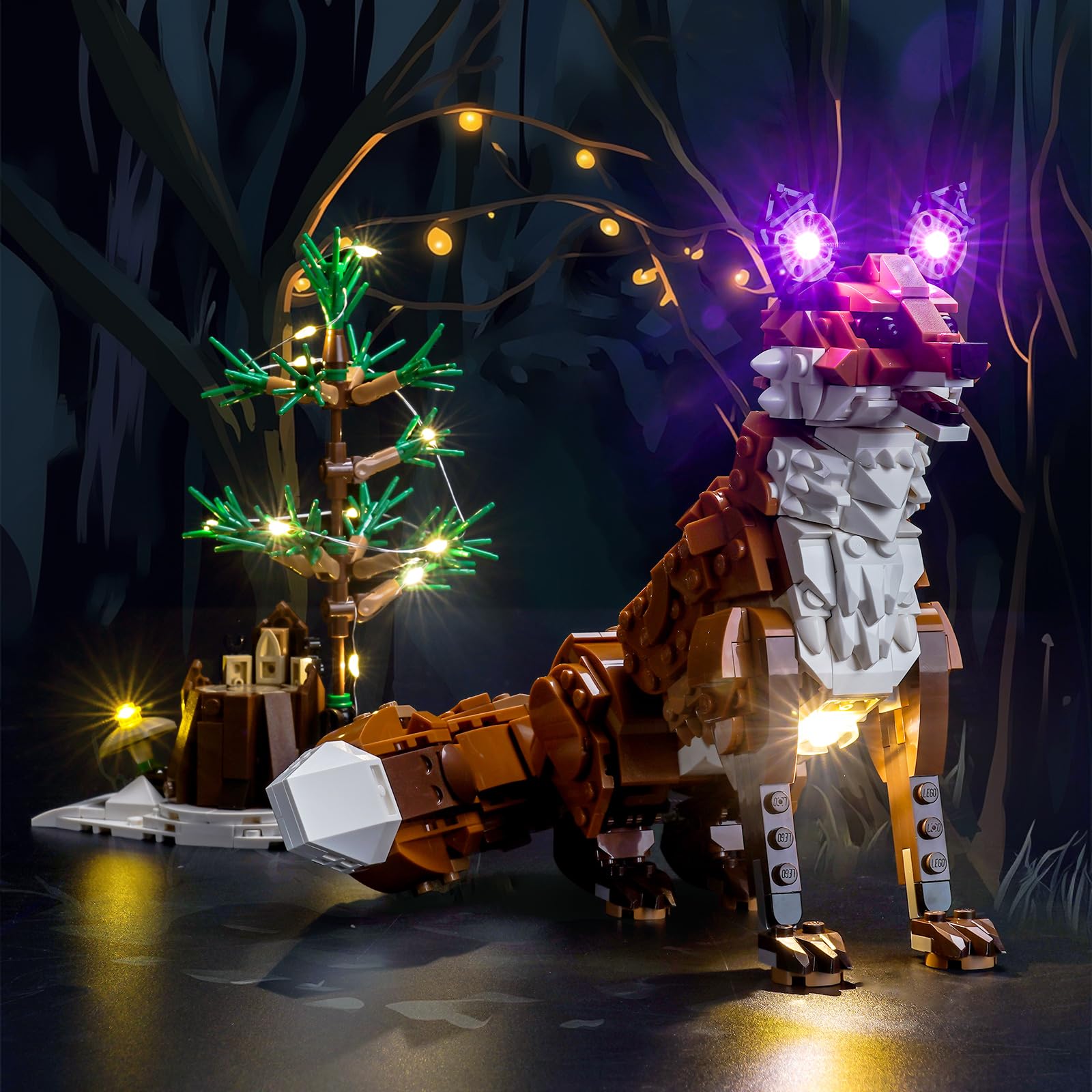 LocoLee Led Light Set Compatible with Lego Forest Animals: Red Fox Led Decoration Lighting Kit Compatible with Lego 31154 Building Blocks Model,Only Lights Set,No Model — image 1
