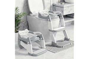 Orzbow Potty Training Seat, Toddler Toilet Seat with Step Stool Ladder, 2-in-1 Toddler Potty Training Toilet Chair for Kids B