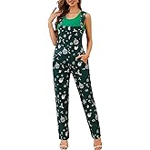 Yuanbang Christmas Jumpsuits for Women Xmas Printed Overalls Fashion Bibs Coveralls Stocking Stuffers for Adults