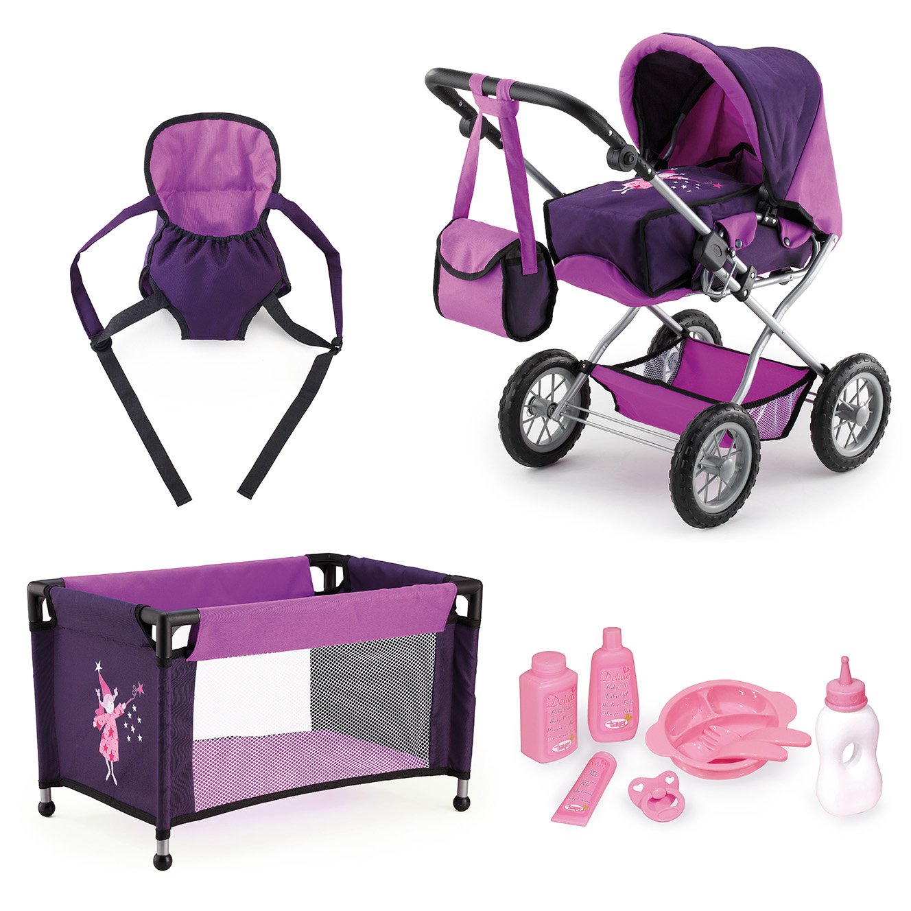 Bayer Design 46 75 cm Dolls Pram Combi Grande Set with Bag/ Travel