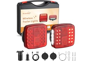 Blumway Magnetic Wireless Trailer Lights, Upgraded 2.4GHz Transmitter with 2000mAh Towing Lights Kit for Trucks, Boat, RV, Ve