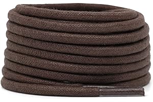 DELELE Round Cotton Waxed Shoelaces: 7/50 Inches Dress Shoe Laces for Boot 2 Pair