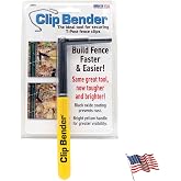 Clip Bender - Made in the USA - Steel tool used for securing T-Post fence clips - Comfortable yellow rubber grip - Black oxide coating to prevent rust. From LockNLube.
