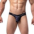 Summer Code Mens Bikini Briefs Bulge Pouch Underwear Breathable Micro Mesh Briefs Undies Low Rise Cut with Pouch Underpants