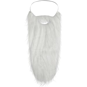 TACVEL Long White Beard Costume for Men Women, Fake White Beard for Halloween Party, One Size Fit Most
