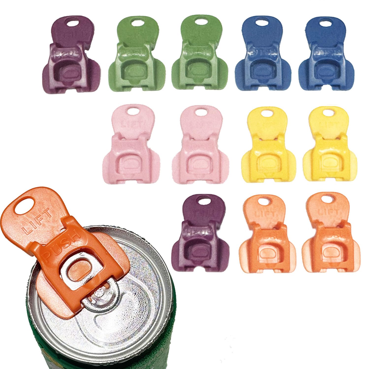 Photo 1 of 12PCS Easy Tab Opener & Drink Protector, Complete Cover Easy Tab Opener, Soda Can Opener Tool, Colorful Drink Can Protector Cap for Soda, for Coke, Beer, Soda, Aluminum Beverage