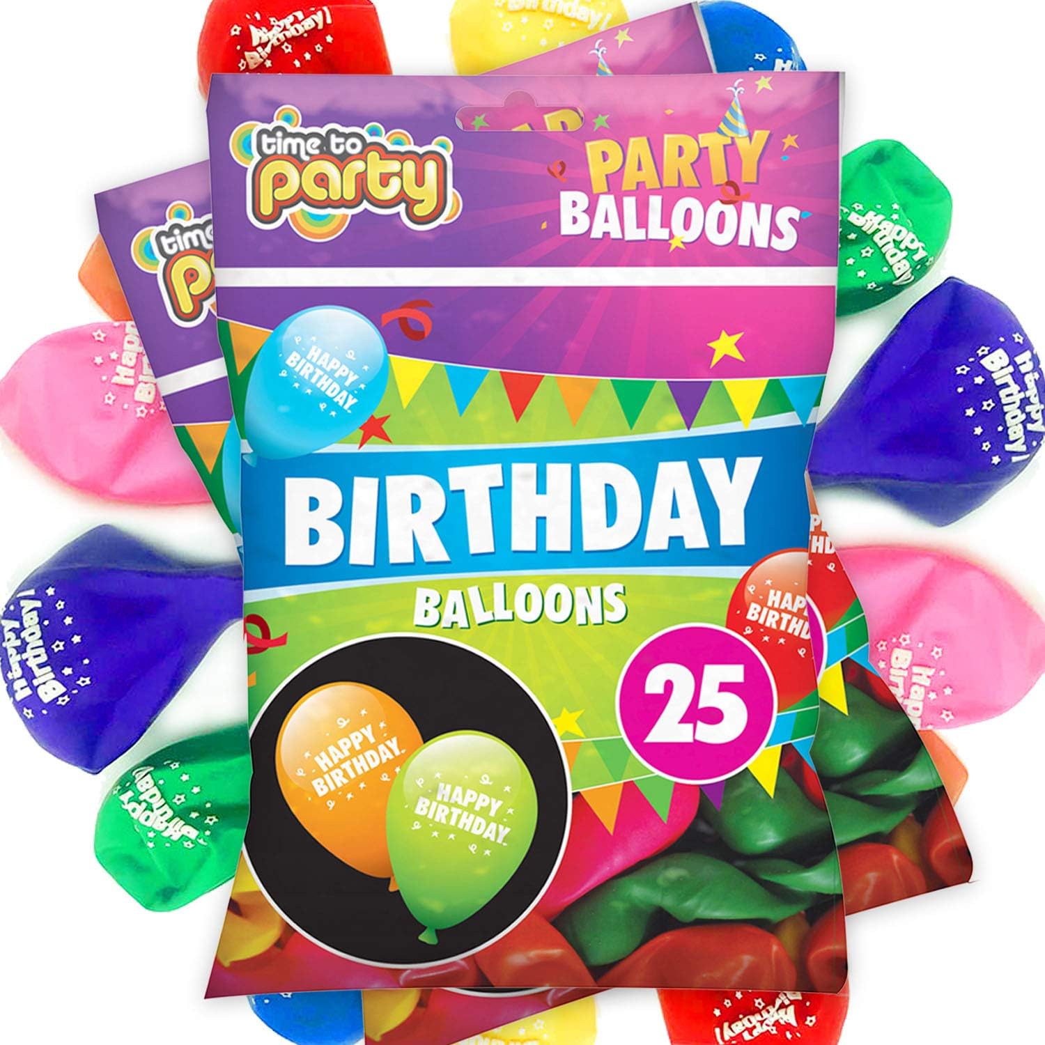 jaunty partyware 50pk Happy Birthday Balloons | Must Have Birthday Decorations For Boys Or Girls - Image 4