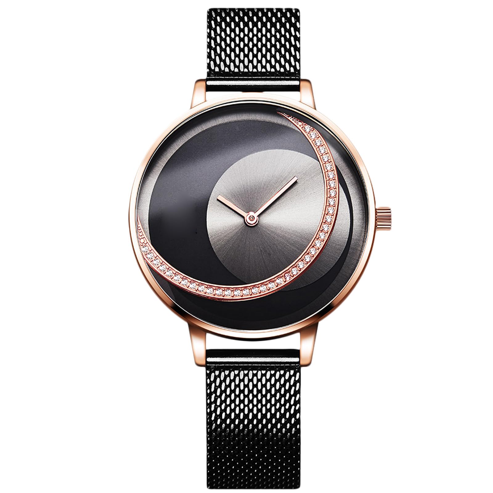RORIOS Fashion Women Watches Analogue Quartz Watch Minimalism Diamond Dial Mesh Strap Simple Ladies Wristwatches