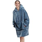Aemilas Wearable Blanket Hoodie - Warm Sherpa Blanket Sweatshirt as Gifts for Adult Women Mom Men, One Size Fits All