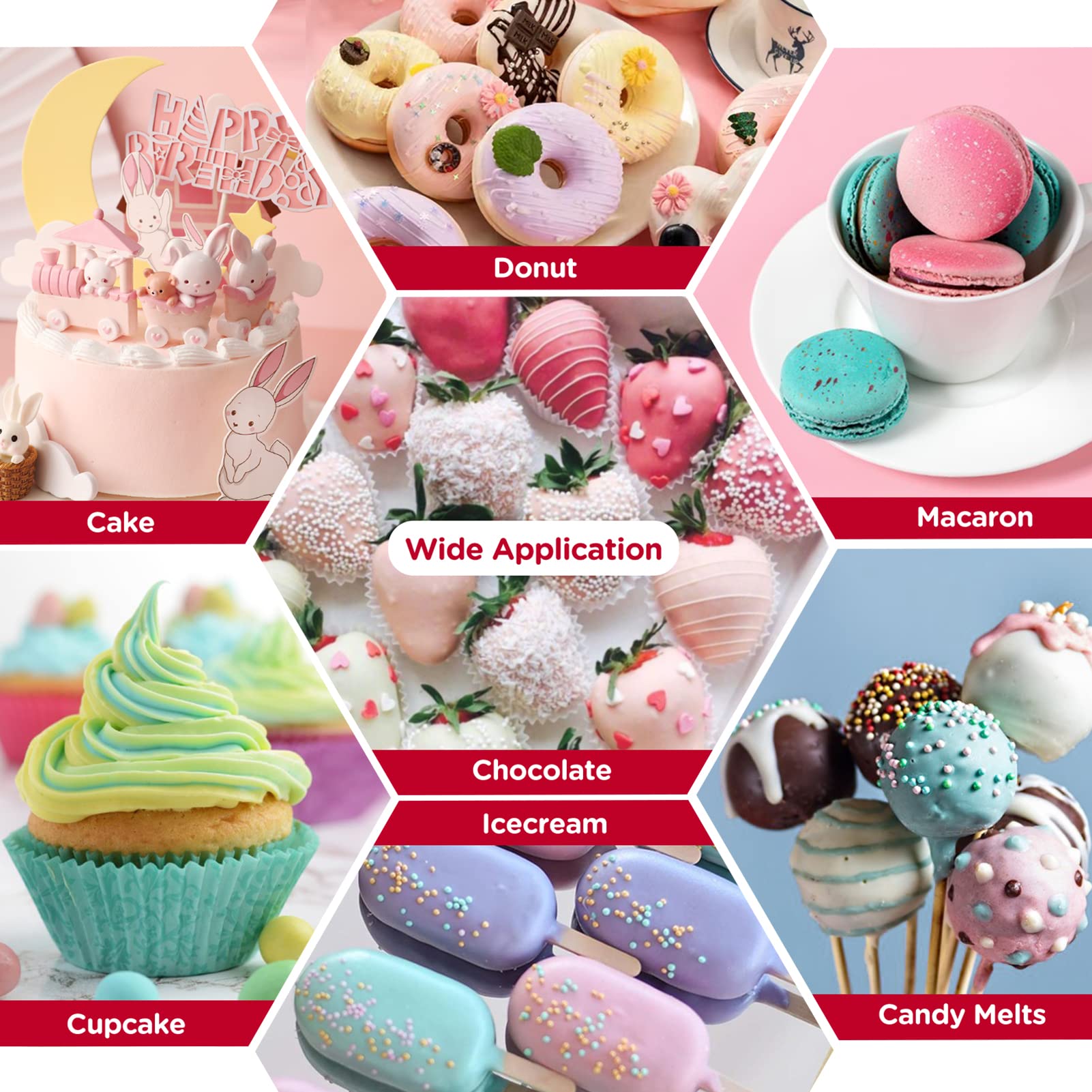 Upgraded Oil Based Food Coloring for Chocolate - 30 Milliliters Oil Red Food Color for Baking Cake Decorating, Edible Food Dye for Candy Melts Cookies Icing Fondant Meringues