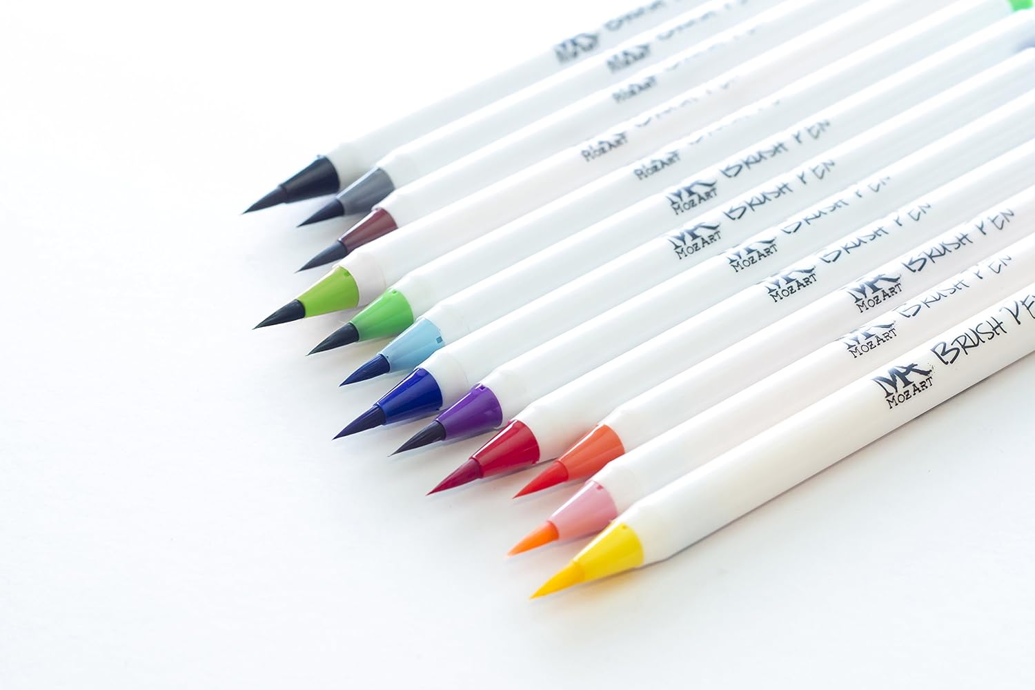 12 colori vera punta a pennello soffice e flessibile alta qualit  crea l effetto acquerello perfette per album da colorare calligrafia MozArt