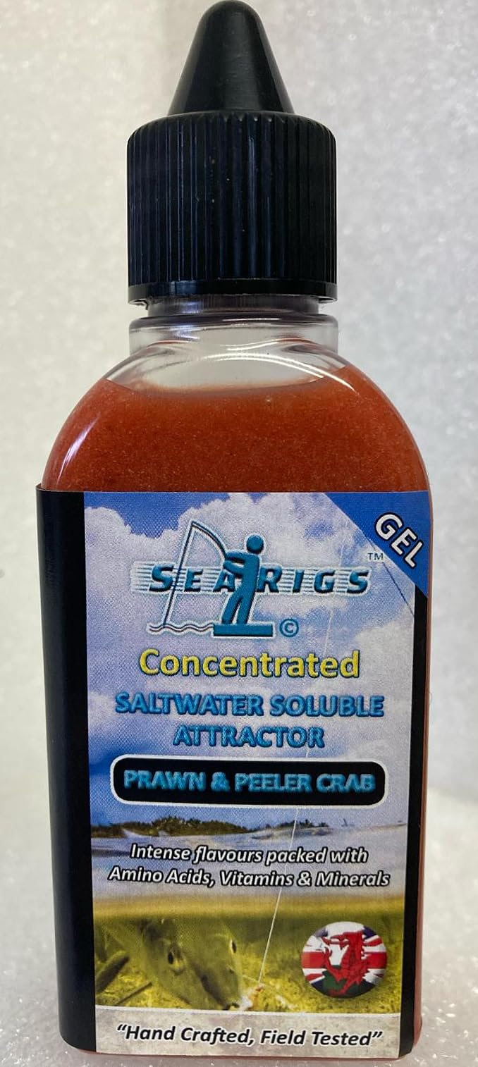 Searigs - Saltwater Concentrated 50ml Attractor Gel - PRAWN AND PEELER CRAB - Liquid Sea Fishing Bait