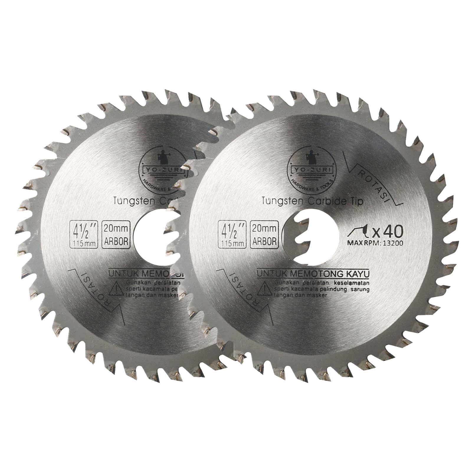 Circular Saw Blade 115mm Wood Cutting Disc 40T Alloy Steel Professional Carbide Saw Blade for Woodworking Angle Grinder (2 Pack)