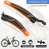 Ledeak Bike Mudguard Set Front Rear Fenders Orange 20-26 inch MTB Road view 2