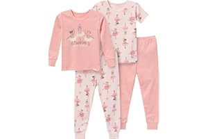 Gerber baby-girls Toddler Snug Fit 4-piece Pajama Set